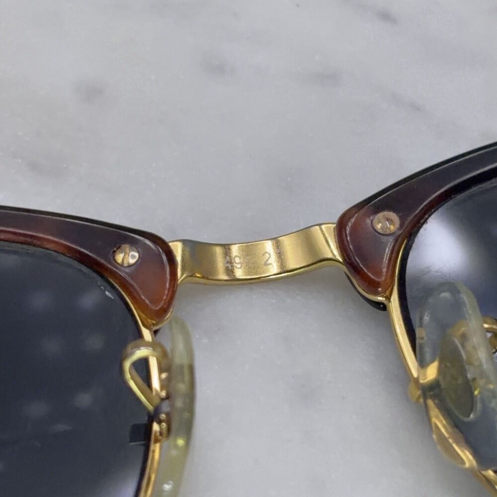 Ray-Ban RB3016 Clubmaster W0366 Tortoise Gold Sun / Eyeglasses Frames Only 49-21 - Picture 11 of 12